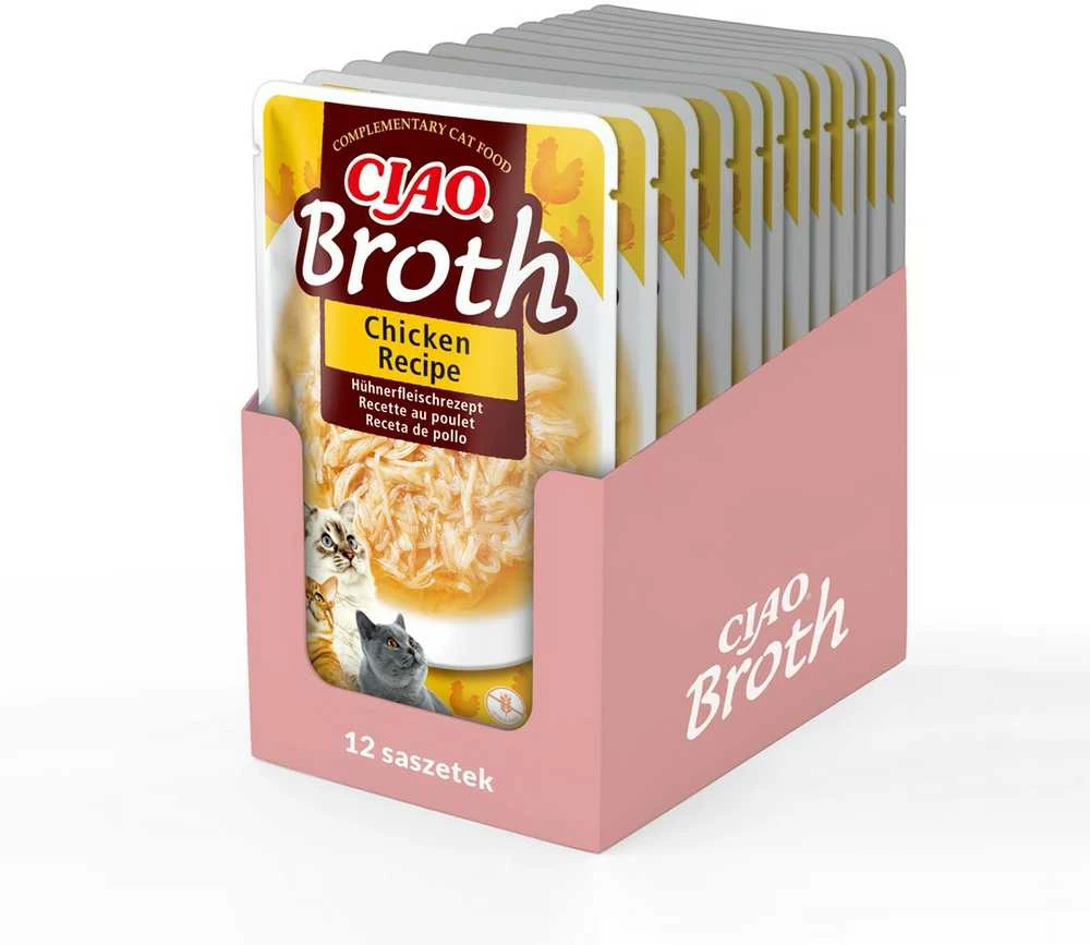 Gyvūnų skanėstas - INABA Ciao Broth vištiena (begrūdis, be glitimo, 40g)