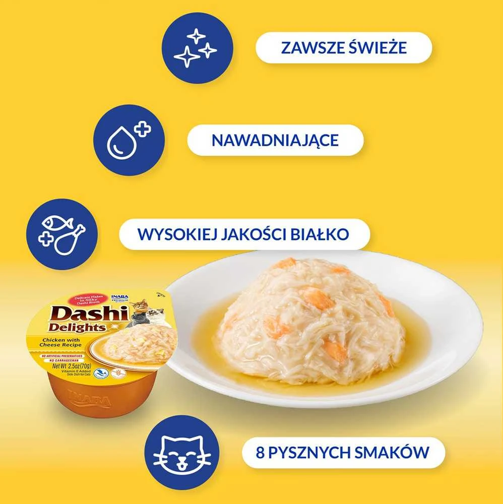 Kačių Skanėstai - INABA Dashi Delights, Vištiena Su Sūriu 70g