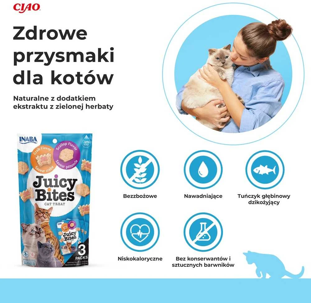 Kačių Skanėstai - Inaba Sultingi Kąsneliai Su Krabais Ir Midijomis 3x11,3 g