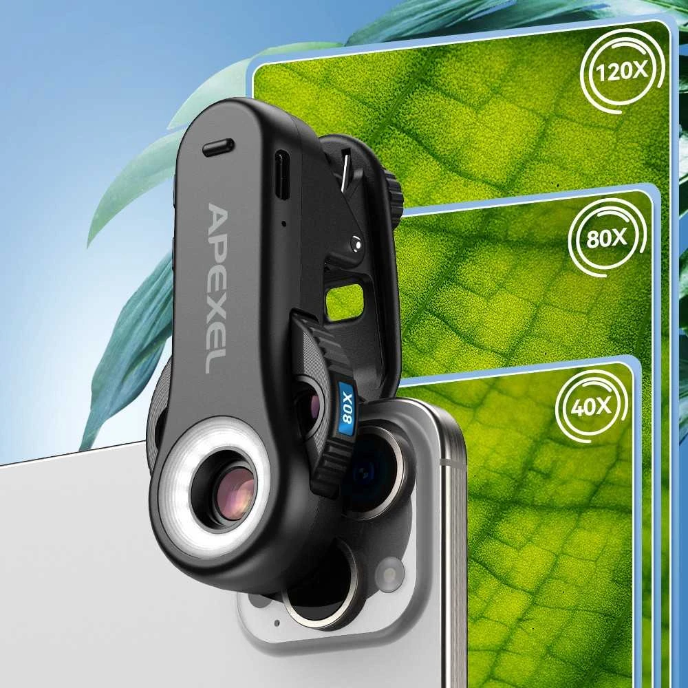 Kamera - Apexel APL-HB170SW 170° Wide-Angle Optical Glass Clip-on Lens