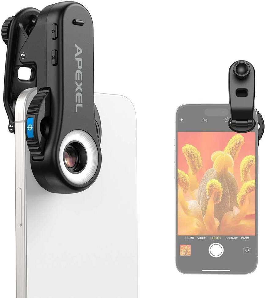 Kamera - Apexel APL-HB170SW 170° Wide-Angle Optical Glass Clip-on Lens