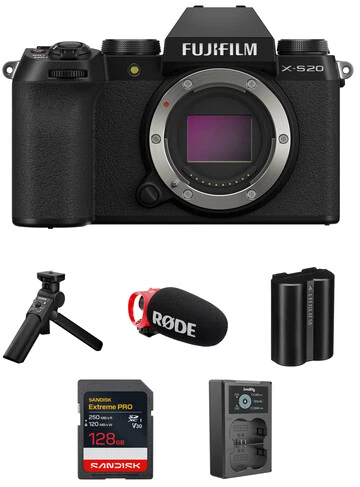 Sisteminis fotoaparatas Fujifilm X-S20 + XC15-45mm Kit WWI Juodas + Vlogger KIT