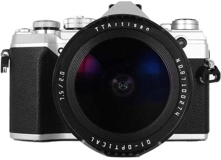 Kamera - TTArtisan 7.5mm F2.0 M43 Fisheye objektyvas, 180° matymo kampas