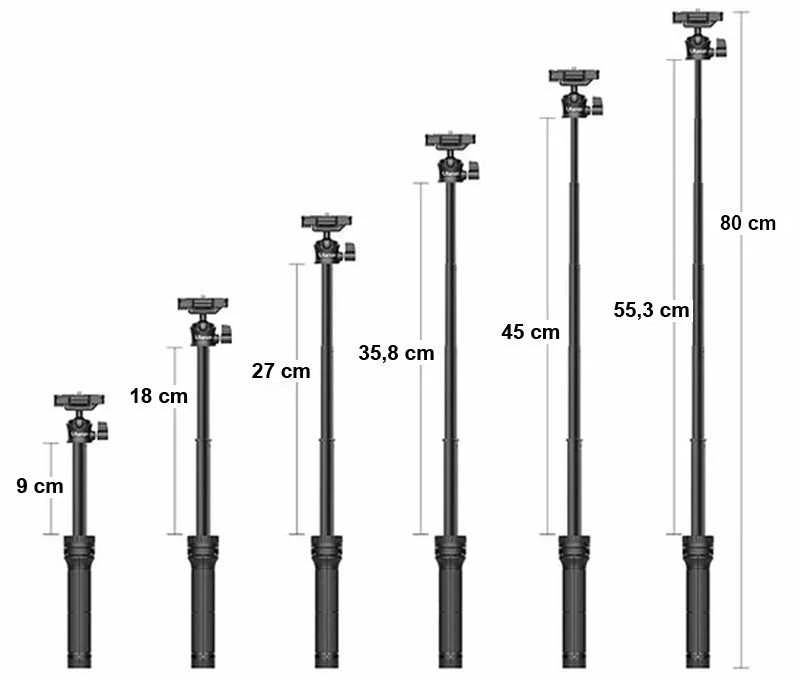 Teleskopinė asmenukių lazda - trikojis Ulanzi MT-34