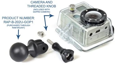 Garmin „Ram Mounts“ tvirtinimo pagrindas be pakuotės. „RAM GoPro“ tvirtinimo pagrindas 1 colio skersmens.
