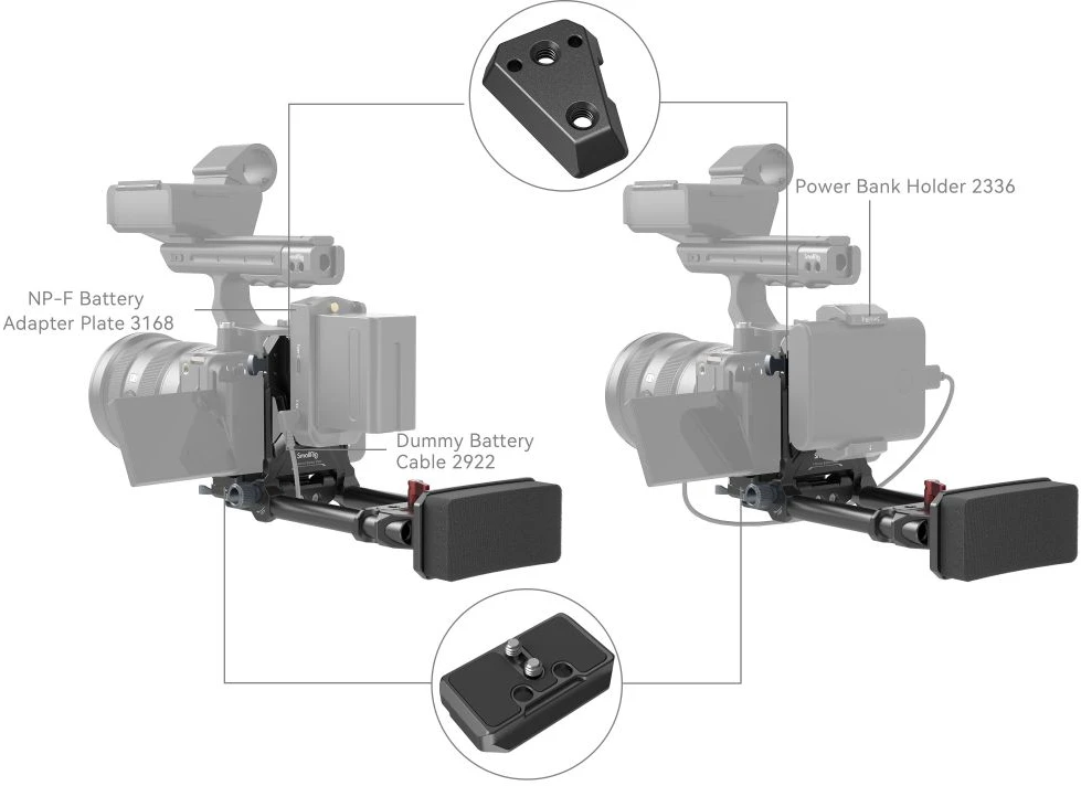 Kameros Baterijos Tvirtinimo Sistema - SmallRig 4063 V Mount baterijų tvirtinimo sistema, be įrankių montavimo, Arca-Swiss