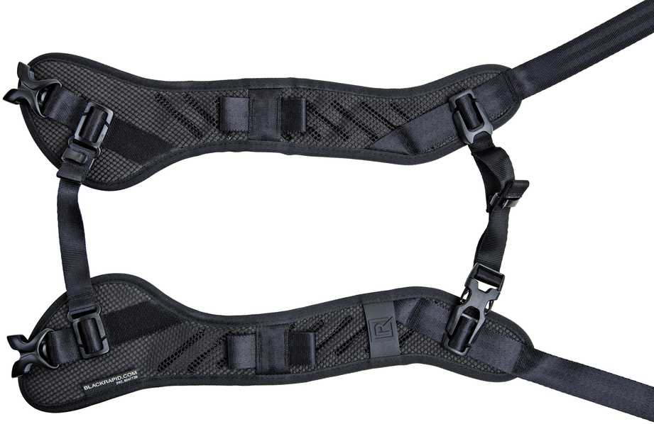 Micnova Kameros diržas - BlackRapid Blackline II Dvigubas reguliuojamas 2 kameroms Juodas
