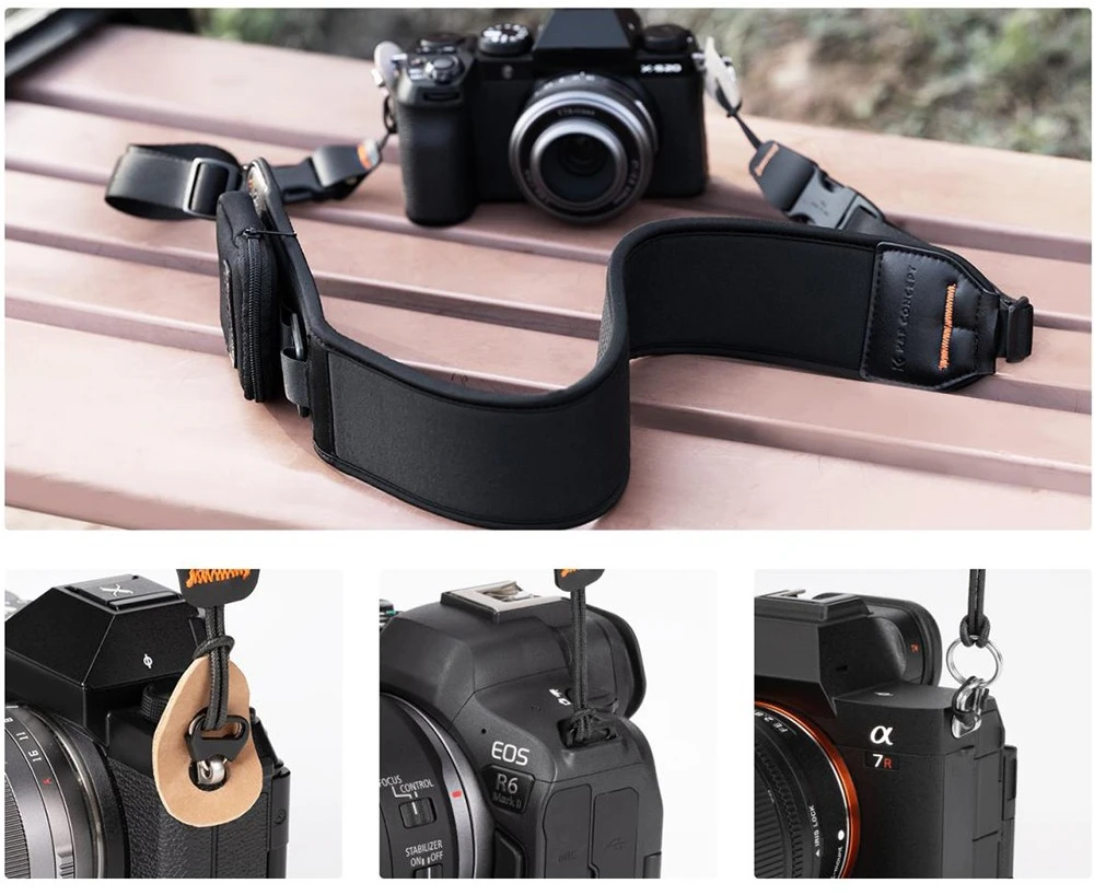 Kameros dirželis – K&F Concept KF13.184 Urban Wander juodas 105–130 cm 3kg