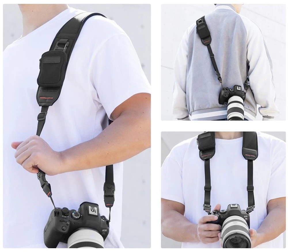 Kameros dirželis – K&F Concept KF13.184 Urban Wander juodas 105–130 cm 3kg