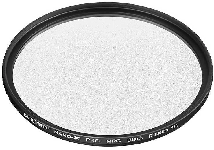 Fotografijos filtras - K&F Concept Juodas Mist 1/1 Nano-X 55mm Difuzinis Filtras