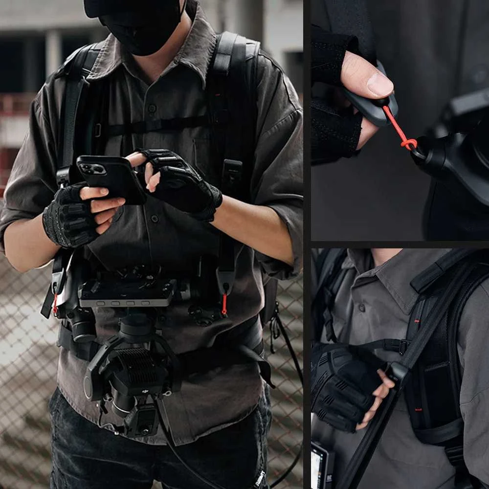 Kameros kuprinė - PGYTECH DJI Ronin 4D kuprinė (reguliuojami skyriai, Beetle segtukas), Juoda
