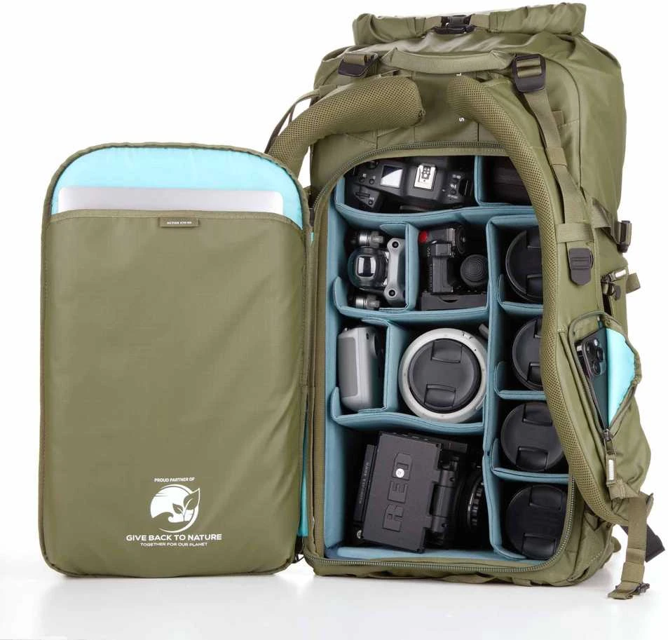 Kameros kuprinė - Shimoda Action X70 HD Starter Kit (Extra Large DV Core Unit v2, šalmų laikiklis, lietaus apsauga)
