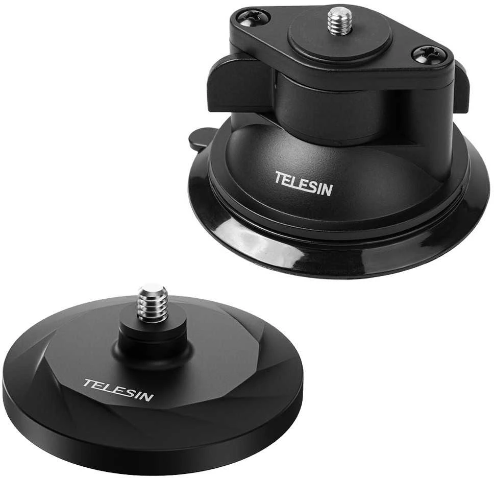 Magnetinio pagrindo ir siurbtuko pagrindo rinkinys TELESIN, skirtas Insta360 GO 3