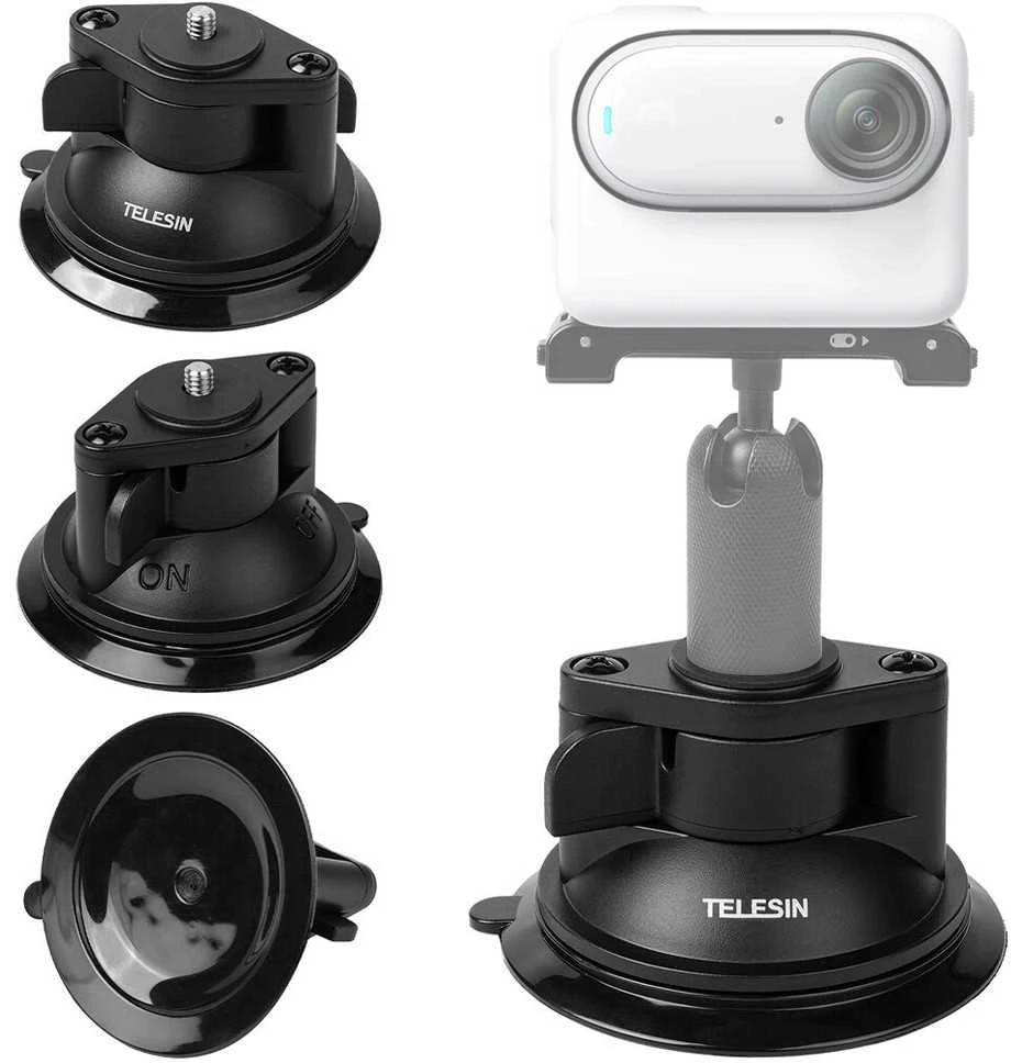 Magnetinio pagrindo ir siurbtuko pagrindo rinkinys TELESIN, skirtas Insta360 GO 3