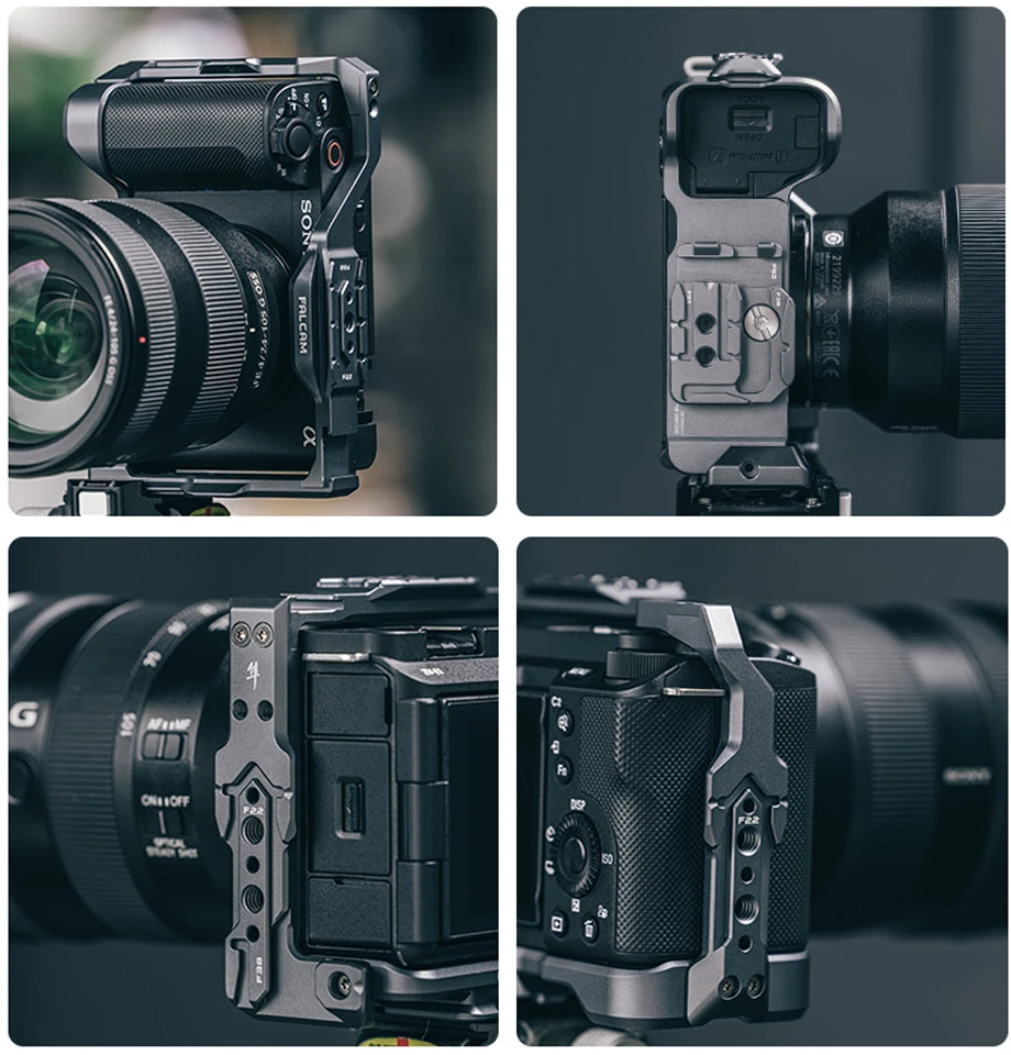 Kameros Narvas - Falcam F22 & F38 & F50 Greito Atleidimo Narvas Sony ZV-E1, Aliuminio Lydinys, Juodas