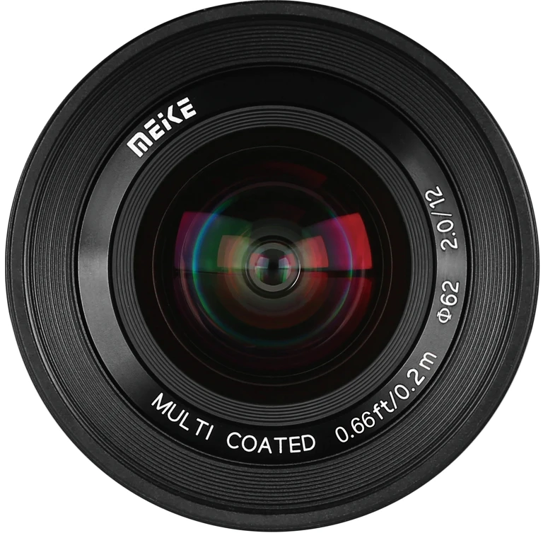Kameros Objektyvas - Meike MK 12mm F2.0 Rankinis Fokusavimas, f/2.0, 20 cm, Juodas