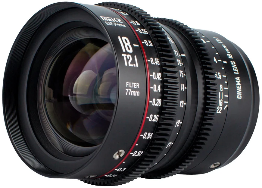 Kameros objektyvas - Meike MK 18mm T2.1 PL jungties S35 kino objektyvas