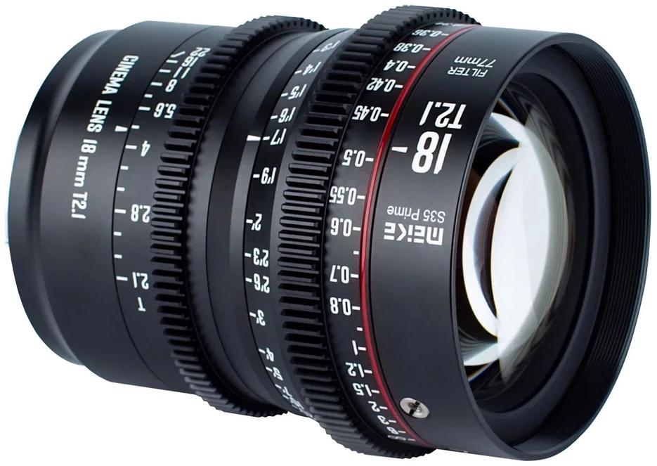 Kameros objektyvas - Meike MK 18mm T2.1 PL jungties S35 kino objektyvas