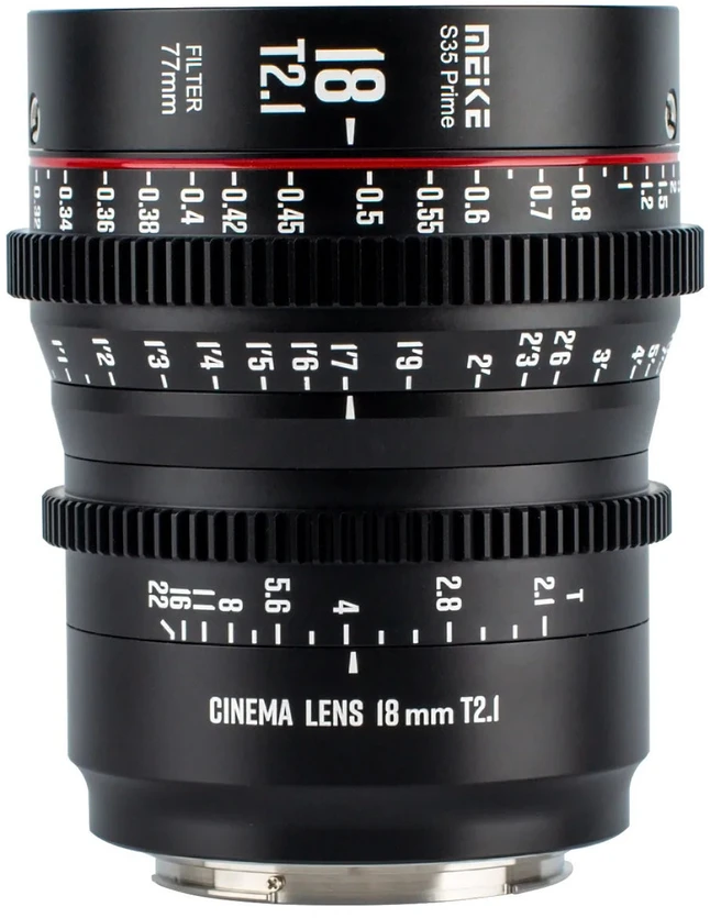 Kameros objektyvas - Meike MK 18mm T2.1 PL jungties S35 kino objektyvas
