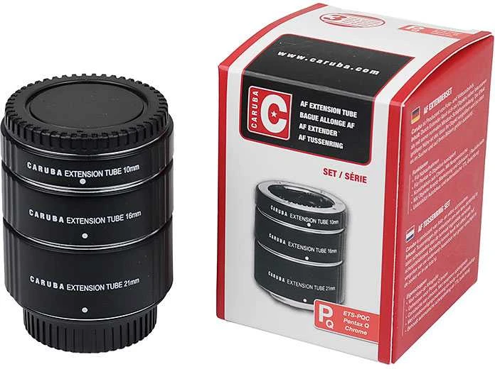 Kameros priedai - Caruba Extension Tube Set Pentax Q 10mm 16mm 21mm Chrome