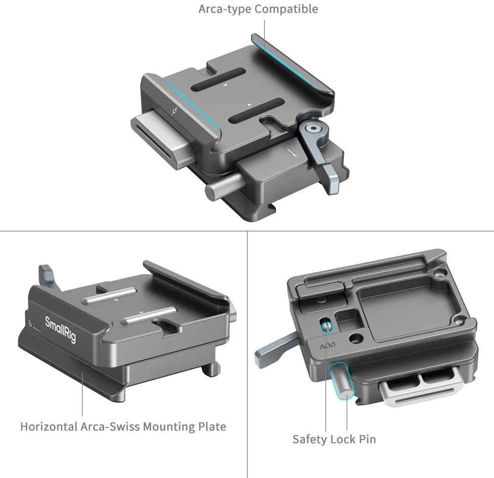 SmallRig 4639 HawkLock H38 Arca-Swiss Quick Release Plate for DJI Stabilizers