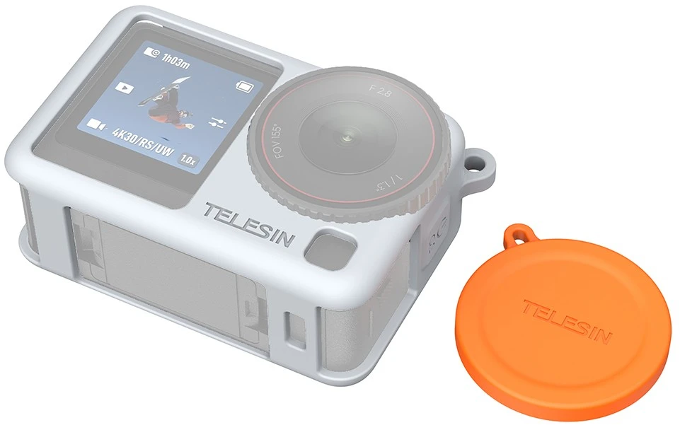 Telesin silikoninis apsauginis dėklas, skirtas DJI Osmo Action 6, pilkas
