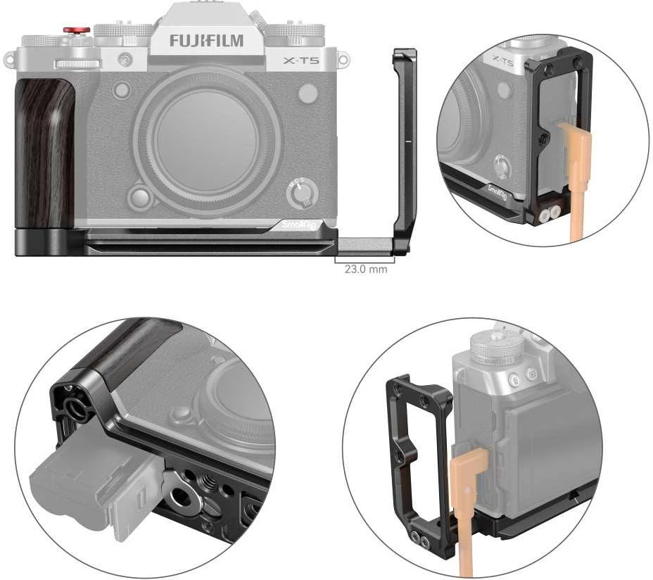 Kameros priedas - SmallRig 4137 L laikiklis FUJIFILM X T5, Arca Swiss, ergonomiška rankena