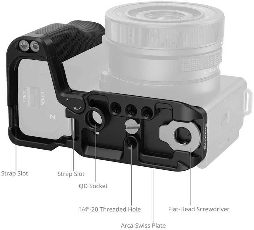 SmallRig 4778 L-Shape Mount Plate with Silicone Handle for Sony ZV-E10 II