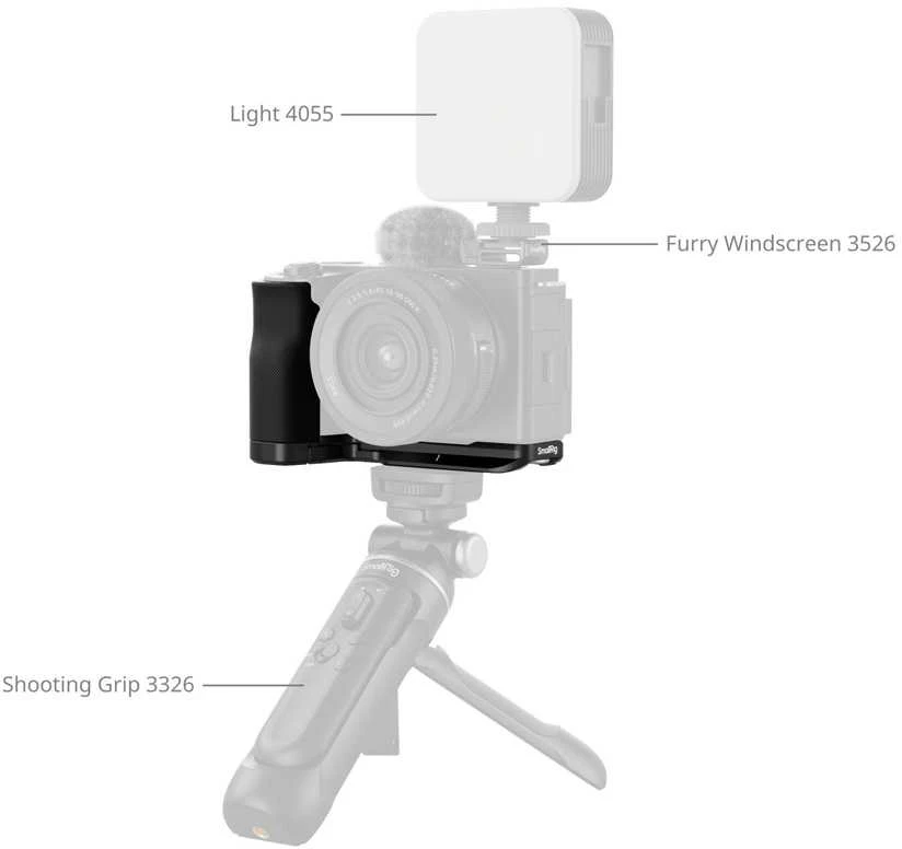 SmallRig 4778 L-Shape Mount Plate with Silicone Handle for Sony ZV-E10 II