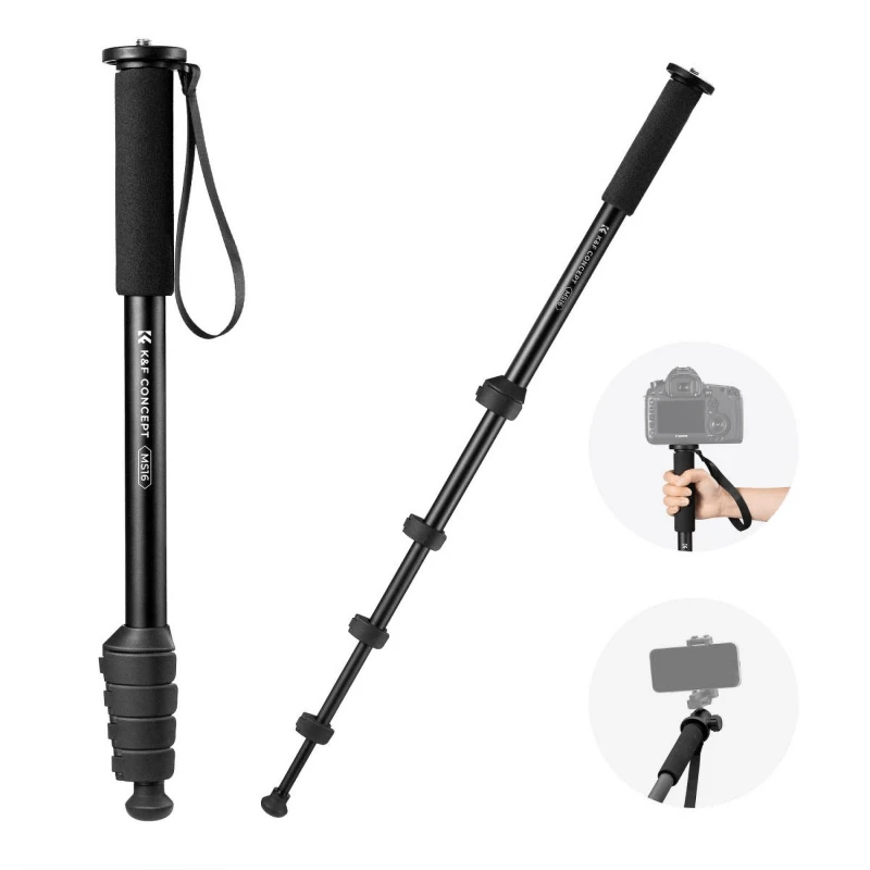 Foto Monopodas - K&F Concept MS16 160cm Aukštis 10kg Apkrova 5-Skyrių 330g