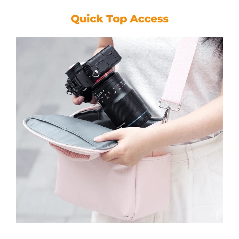 Fotoaparato Dėklas - K&F Concept Sling Bag 5L Reguliuojama Dirželis Nuimamas Skyrius Rožinė