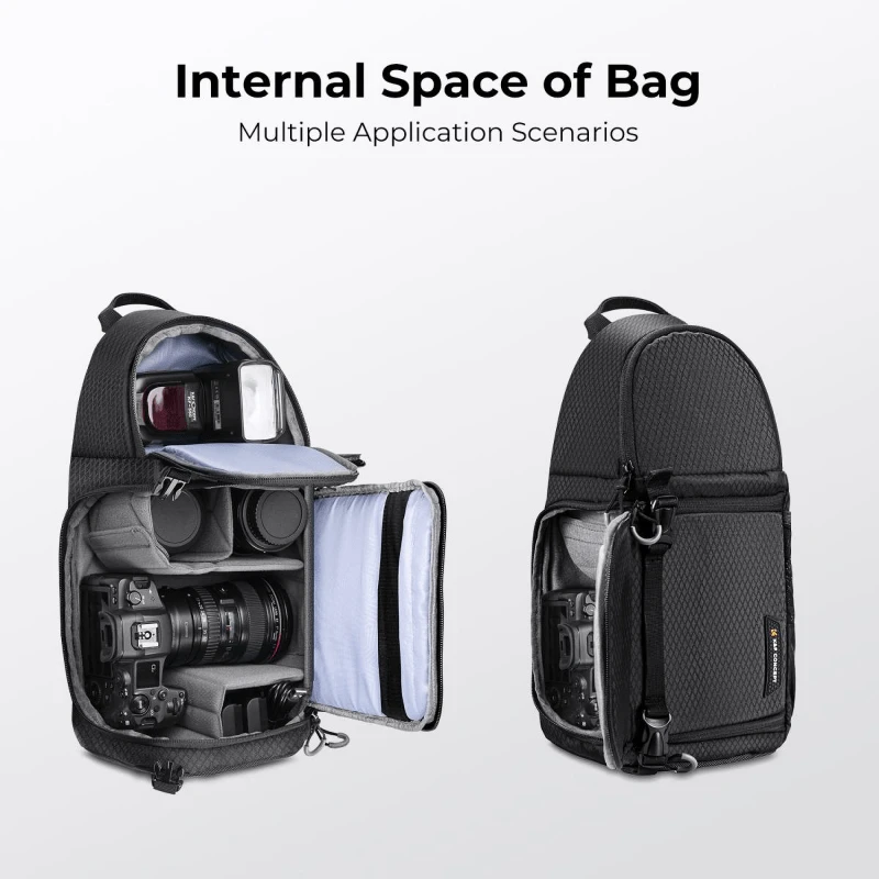 Fotoaparato Kuprinė - K&F Concept Beta Messenger 10L, Reguliuojama Diržas, Juoda
