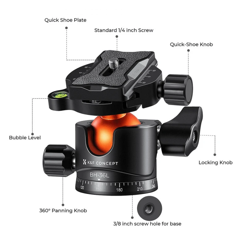 Kf Concept Rutulinė galvutė K&amp;F Concept BH-36