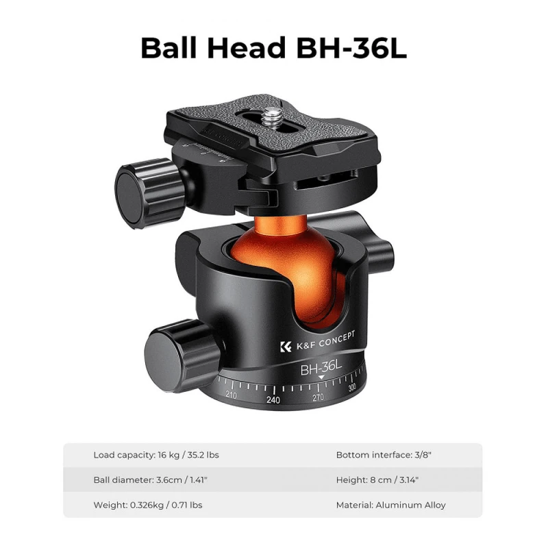 Kf Concept Rutulinė galvutė K&amp;F Concept BH-36