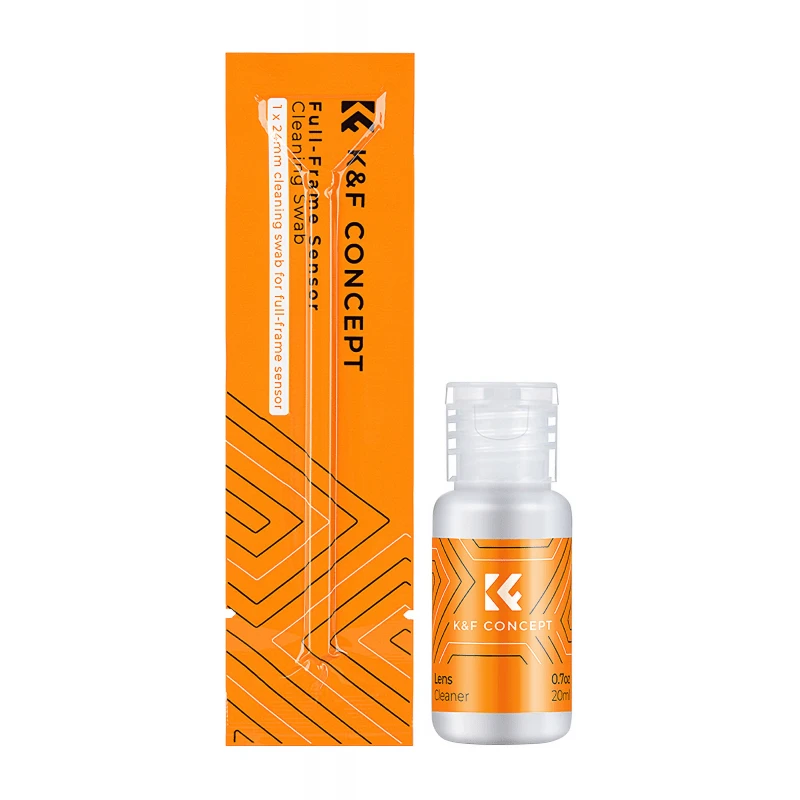 Valiklis Fotoaparato Valymo Rinkinys - K&F Concept Jutiklio Valymo Q-tip Rinkinys 10 Q-tip 20ml Skysčio