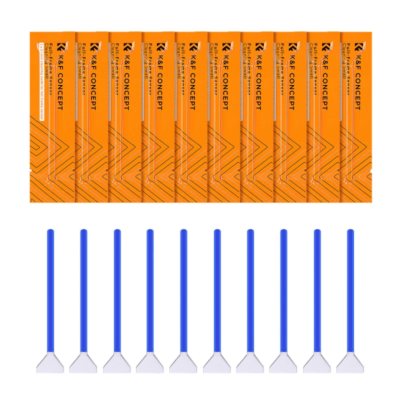 Valiklis Fotoaparato Valymo Rinkinys - K&F Concept Jutiklio Valymo Q-tip Rinkinys 10 Q-tip 20ml Skysčio