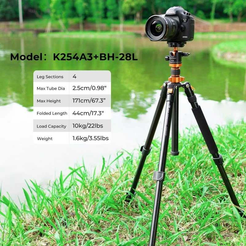 K&F Concept K254A3 trikojis su BH-28L rutuline galvute