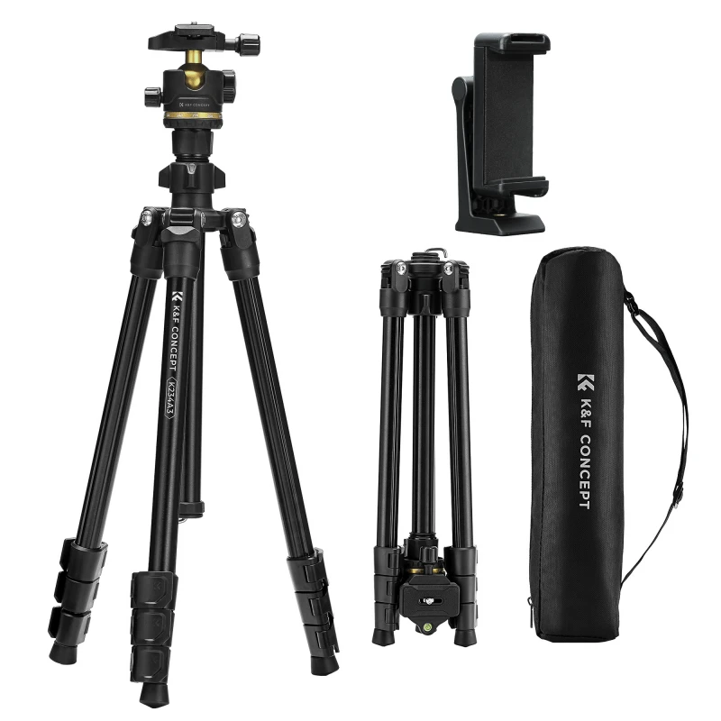 Stovas - K&F Concept K234A3 Aluminis 1.27 kg 55-178 cm BH-36 Kamuolinis Galvutė