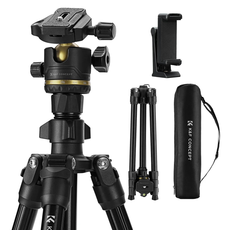 Stovas - K&F Concept K234A3 Aluminis 1.27 kg 55-178 cm BH-36 Kamuolinis Galvutė