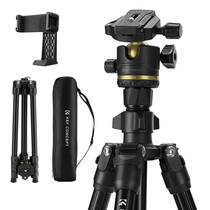 Stovas - K&F Concept K234A3 Aluminis 1.27 kg 55-178 cm BH-36 Kamuolinis Galvutė