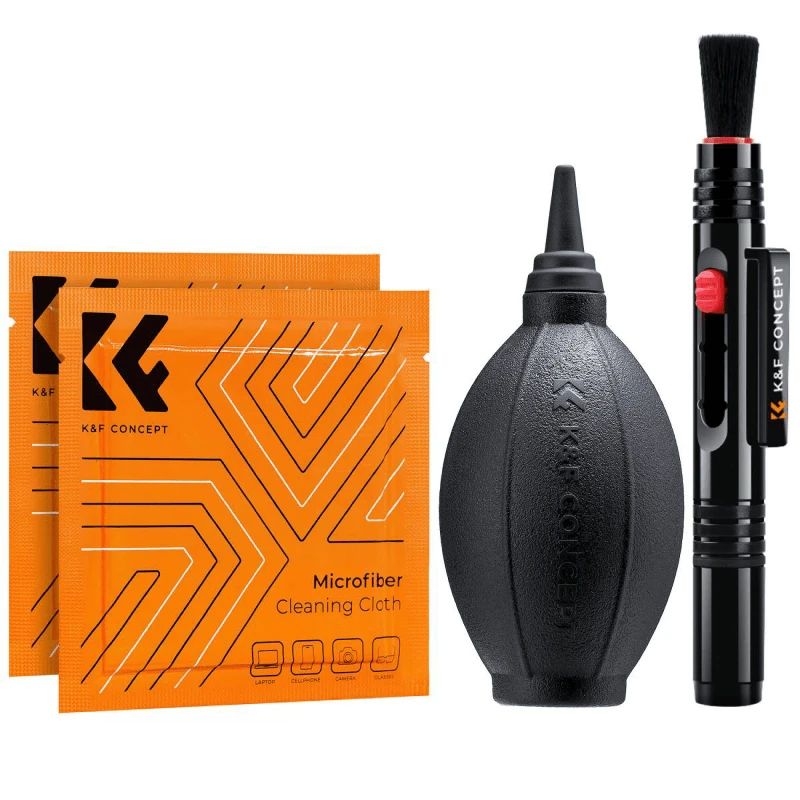 Valiklis Valymo Rinkinys - K&F Concept 3-in-1 Silikoninis Pūstuvas, Šepetys, Mikropluošto Audiniai