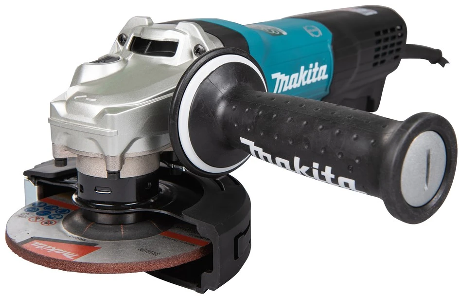 Makita GA5093X01 Kampinis šlifuoklis, 1900 W, 125 mm, SJS², AFT, Mechaninis stabdys, Svirtinis jungiklis, 2800-11500 min-1, antivibracinė šoninė rankena
