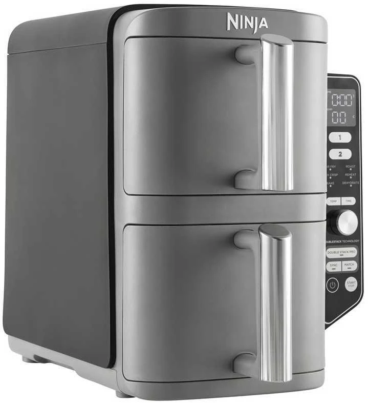 Karšto oro gruzdintuvė Ninja Double Stack XL, 2 lygių, 9,5 l, SL400EU, Tamsiai pilka