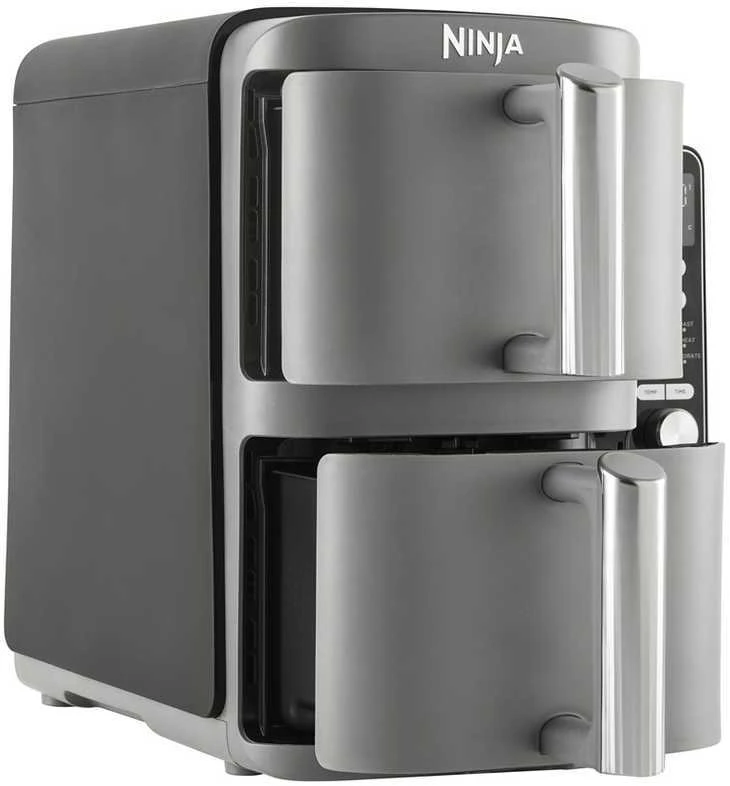 Karšto oro gruzdintuvė Ninja Double Stack XL, 2 lygių, 9,5 l, SL400EU, Tamsiai pilka