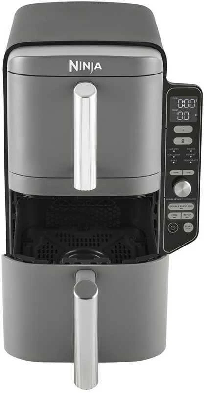 Karšto oro gruzdintuvė Ninja Double Stack XL, 2 lygių, 9,5 l, SL400EU, Tamsiai pilka
