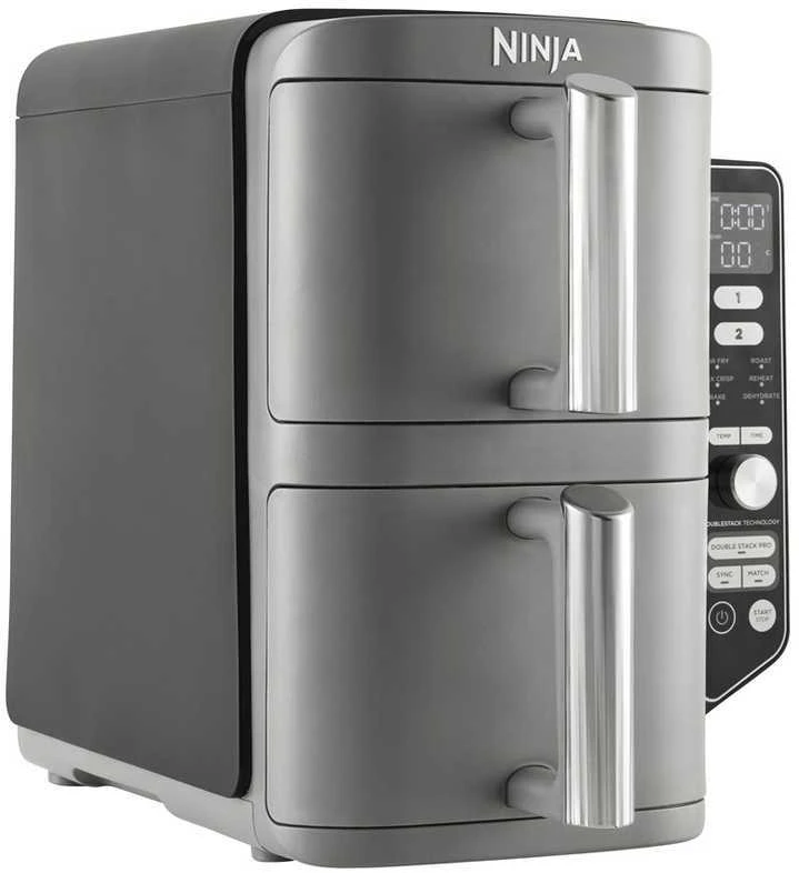 Karšto oro gruzdintuvė Ninja Double Stack XL, 2 lygių, 9,5 l, SL400EU, Tamsiai pilka