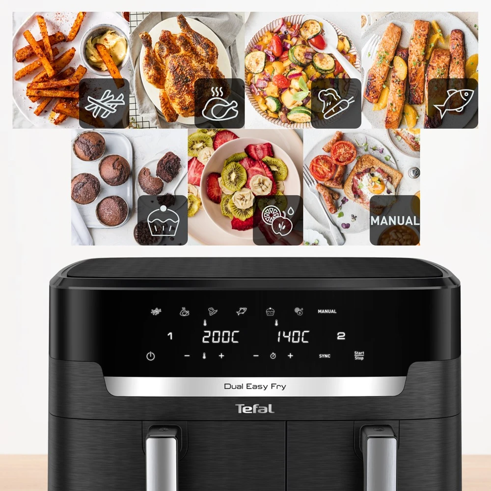 Gruzdintuvė Tefal Dual Easy EY9428E, dviejų skyrių, 11 l