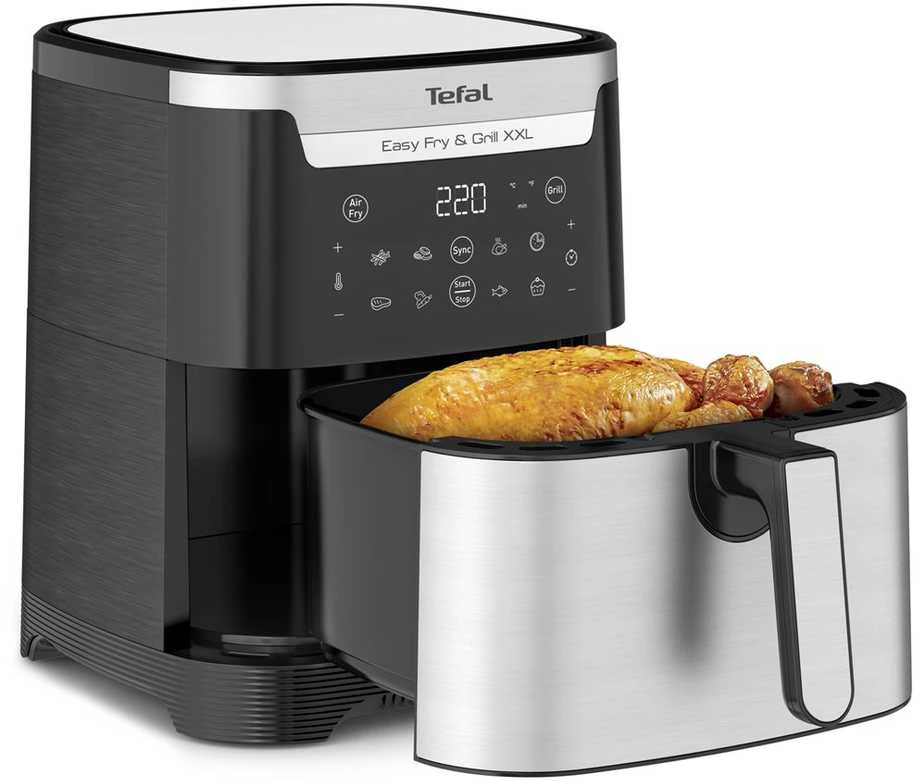 Karšto oro gruzdintuvė Tefal Easy Fry & Grill XXL EY801D15, Sidabrinės/ Juodos spalvos