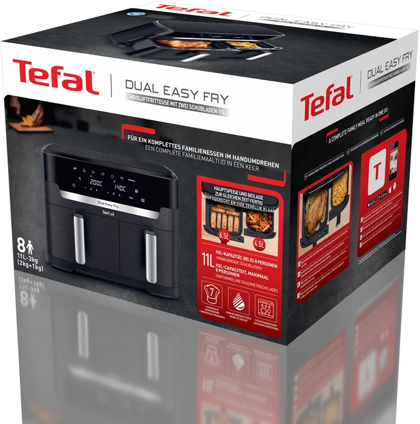 Gruzdintuvė Tefal Dual Easy EY9428E, dviejų skyrių, 11 l