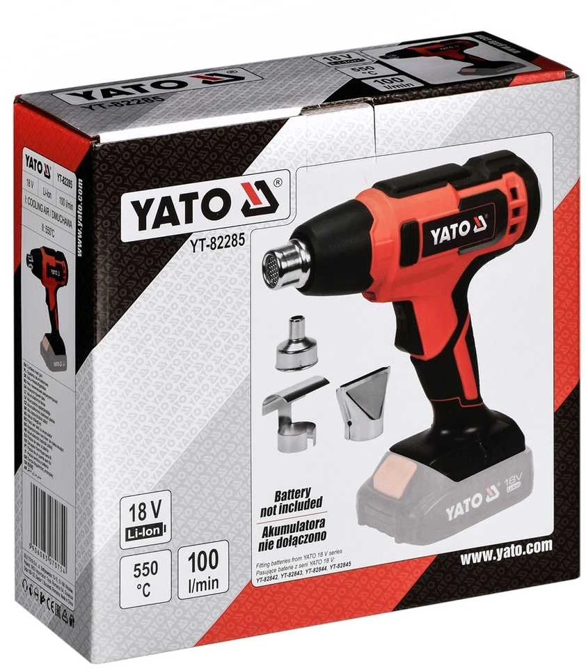 YATO ŠILDYMAS 18V℃550° II PAVAROS / BE AKUMULIATORIŲ IR ĮKROVIMO